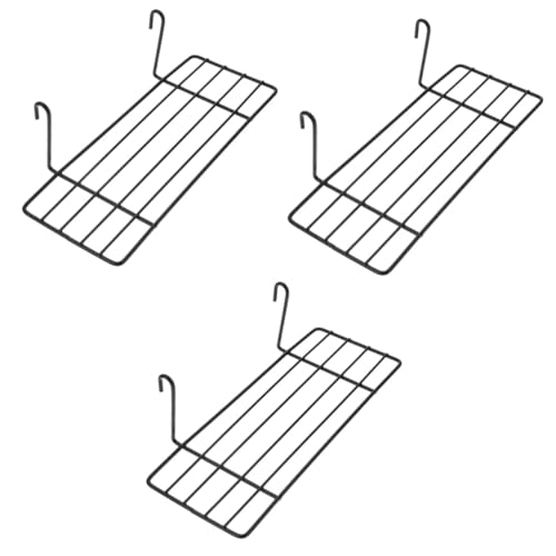 VANZACK 3 Pcs Unique Design Grid Wall Shelf Iron Frame Pet Bird Perching Black Super Load-Bearing Easy to Install