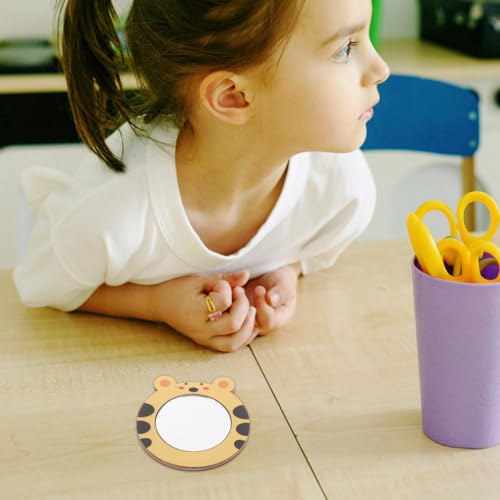 TOYANDONA Miroir De Maquillage pour Enfants Adorable Miroir De Vanité À Main Petit De Poche en Bois Bricolage Éducatif pour Filles Maison Et Jardin d'enfants – vue 6