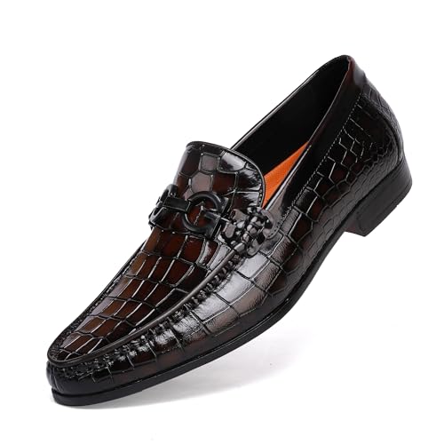 Fashion Alligators Printed Men's Dress Loafer Shoes Classic Buckle Slip-on Penny Loafers Formal Business Shoes for Men2