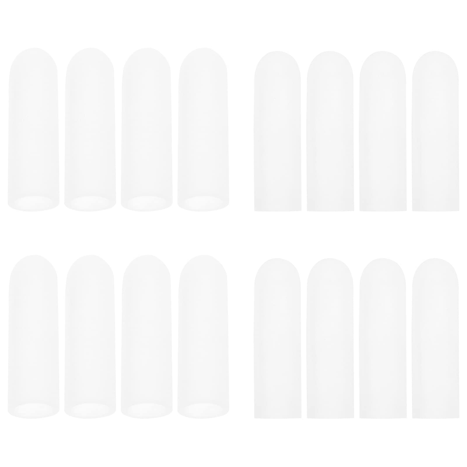 HOODANCOS 8 Pairs Reusable Silicone Finger Cover Protectors Protection Gardening Construction and Kitchen Use Transparent Design for Comfort and Durability