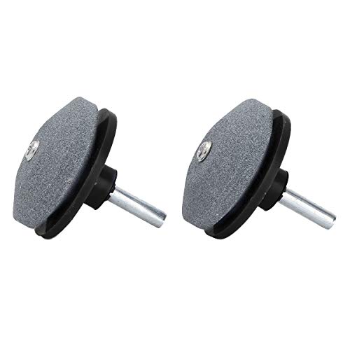 Freebily 2pcs Lawn Mower Blade Sharpener Universal Rotary Lawnmower Sharpen Grinder Wheel Stone for Power Drill Hand Drill Black One Size