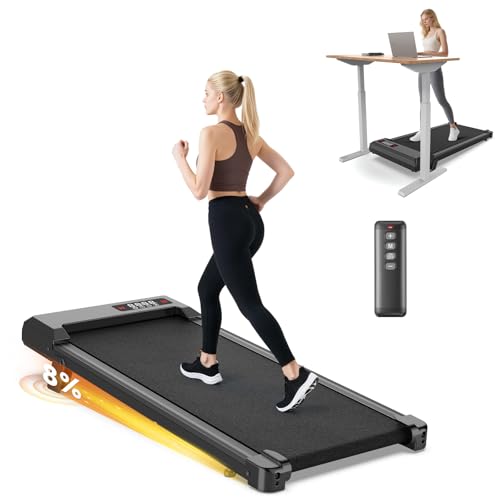 Image of Walking Pad Treadmill with Handle Bar,Walking Pad with Incline 8%,2.5HP Quiet Under Desk 320 lbs 2 in 1Treadmills for Home Office,Compact Foldable Walking Pad,Remote Control&LED Display
