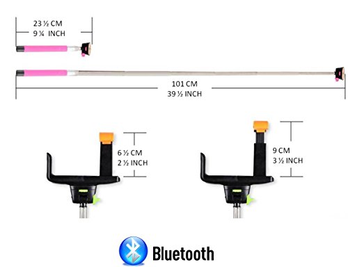 Go Ez Selfie Stick, Model Z07-5 - Wireless Mobile Phone Monopod, With Wireless Built-In Bluetooth With Adjustable Grip Holder For Ios 4.0 Or Higher And Android 3.0 Or Higher (Pink) #TOP2
