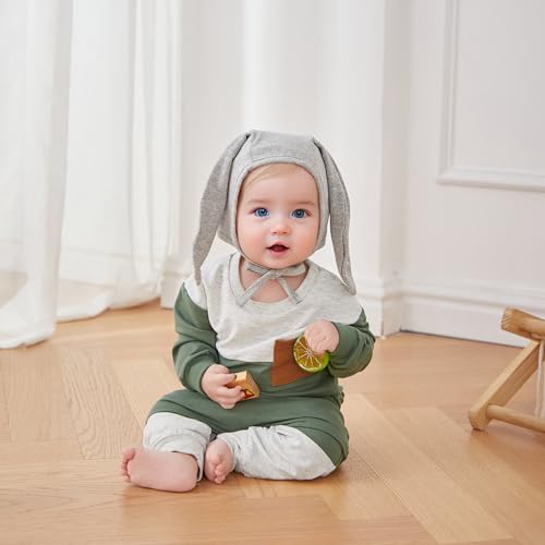 Toddler Baby Boy Fall Outfit Contrast Color Sweatshirt Tops with Elastic Waist Pants Cute Infant Newborn Winter Clothes2