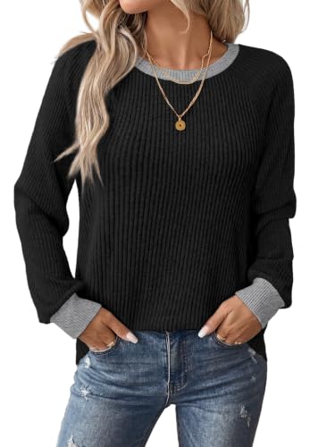 WIHOLL Womens Tops Long Sleeve Shirts Fall Fashion Sweaters Outfits