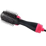 Secador de pelo multifuncional 2 en 1 Cepillo de pelo caliente Rizador Rodillo Herramienta de belleza, Diseño anti-escaldado Temperatura ajustable que protege el cabello(nosotros)