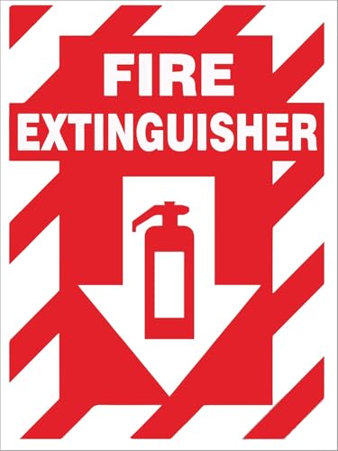 Image of GADGETS WRAP Office Supplies fire Extinguisher Sticker Signage Sign Board Red (20X15 Cm)