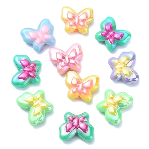 Catálogo para Comprar On-line Colorante Mariposa Tonos - los más vendidos. 38 LiQunSweet - 10 abalorio de acrílico coloridas de dos tonos de mariposa, chapado en rayos UV, para insectos, animales, para bricolaje, joyas, manualidades, regalos, decoraciones