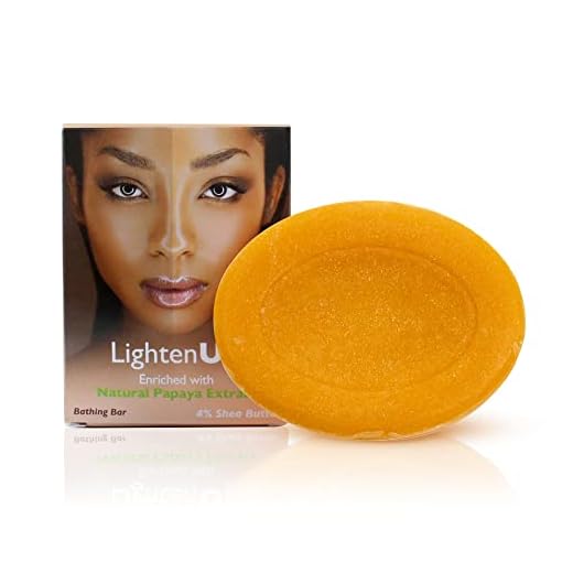 LightenUp Papaya Soap - 13.5 fl oz / 100 g- Natural Papaya Soap Bar - Moisturizing Exfoliating Soap with Papaya Extract, Coconut Oil & 4% Shea Butter - Brightening Bath Soap for All Skin Types