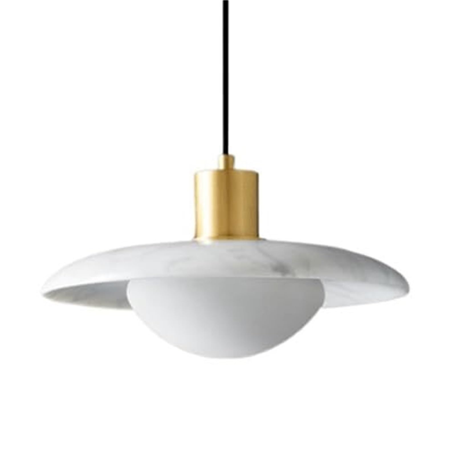 Plafonnier en marbre véritable et douille E27 au design industriel chic - 8