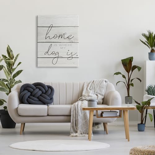 Image of Stupell Industries Home Is Where My Dog Is XXL Stretched Canvas Wall Art, Proudly Made in USA