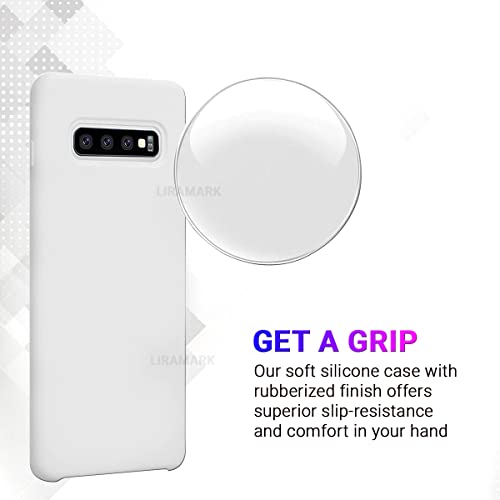 Image of LIRAMARK Liquid Silicone Soft Back Cover Case for Samsung Galaxy S10 Plus / S10+ (White)