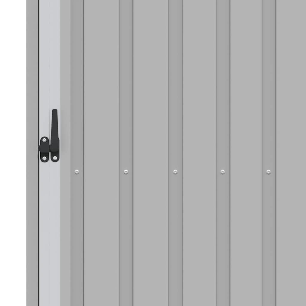 vidaXL Cobertizo de Jardín Cabaña de Troncos Patio Caseta Arrojar Plane Almacenamiento Herramientas Equipos Resistente de Leña Gris Acero Galvanizado
