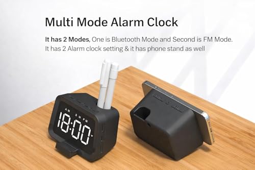 Image of JASIFS Digtial Alarm Clock with Heavy Speaker Radio Pen and Mobile Holder | 5.4 Hi FI Stereo Sound Speaker with Dual Alarm | USB-C | Ideal for Students, Home, Office,Home Decor, Corporate Use