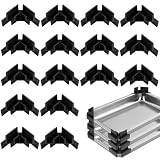 16 Pcs Freeze Dryer Tray Accessories,Black Plastic Freeze Dryer Machine Accessories,Freezes Dryers Trays Dividers,Compatible Stacks 5 Trays for Dried Food Storage Dividers,for Restaurants and Home