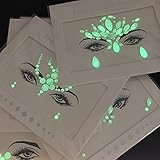 4pc Christmas Luminous Face Sticker Face Tattoo Sticker | Christmas Face Gems Stick On | Mermaid...