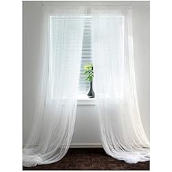 Telas Cortinas Livianas IKEA LILL - Sheer curtains, 1 pair, white - 280x300 cm