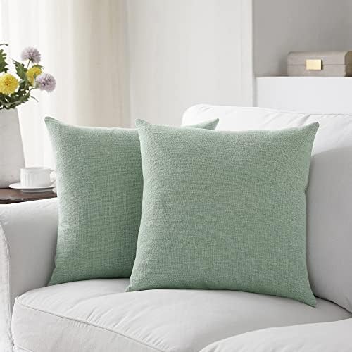 ZWJD Sage Green Pillow Covers 20x20 Set of 2 Chenille