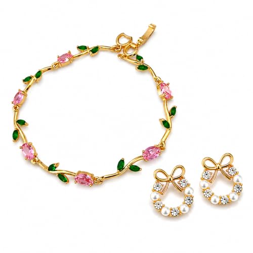 Image of Trending Tulip Bracelet for Women Stylish | Silver and Gold Toned Crystal Floral Tulip Bracelet for Girls & Women | Rapunzel Inspired | Romantic Gift Jewellery