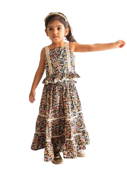 Image of Ethnic kurta for girls | Kids Salwar Suit Set | Girl's Printed top Sharara Dress Set for kids girls