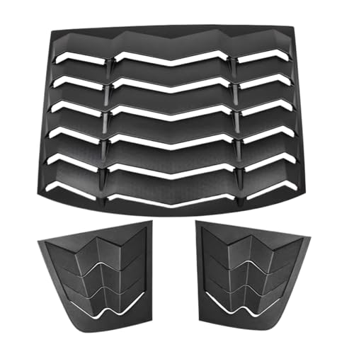 Rear+Side Window Louver Compatible for Dodge Charger 2011-2023 SXT GT R/T Scat Pack SRT Hellcat Widebody Redeye Daytona (Matte Black)