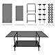 Jahof Glas Couchtisch 100 x 50 x 45 cm, Moderner Kaffeetisch Rechteckig Schwarz, Wohnzimmertisch mit Metallgestell, Beistelltisch für Wohnzimmer, Büro, Terrasse, Balkon