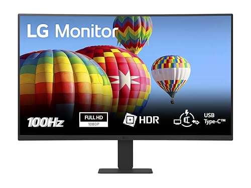 LG 27U421A Monitor 27' Full HD Curvo, HDR 10, 100Hz, USB-C (15W),...