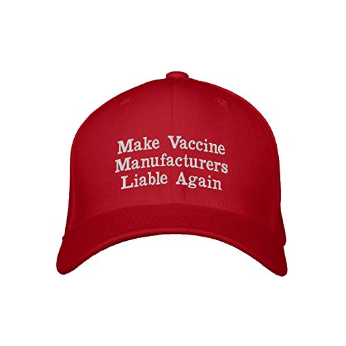 Sukuraceci Embroidered Hats - Make Vaccine Manufacturers Liable Again Embroidery Baseball Cap Baseball Hats Embroidery Dad Hats Fishing Hats, Red, One Size