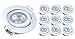10x greenandco® Spot à LED encastrable blanc IRC 97+ 5W (=28W) 300lm, rond, extra plat, orientable, blanc chaud, sans scintillement, non graduable, avec boîte de raccordement