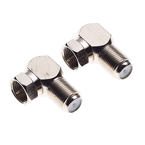 Adattatore Coassiale Angolare Tipo F – Femmina-Maschio A 90° Per Cavo RG6, Connettore A Gomito Per Antenna TV
