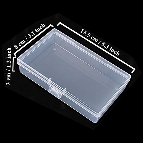 Image of Goodma 8 Pieces Rectangular Clear Plastic Organizer Box, 135 x 80 x 30 mm | 135 x 80 x 30 mm, Hinged Lids, For Small Items, Craft Projects