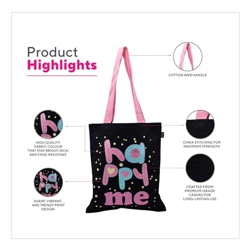 Image of RFD Premium Tote Bag With Printed Designed Canvas Tote Bags For girl & women large capacity,Tote bag For Shopping, College, Travel, school, tuition and gifting 15x13.5 Inch