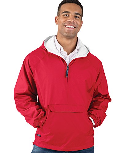 Image of Charles River Apparel Unisex Classic Solid Pullover, Water-Resistant Windbreaker with Flannel Lining
