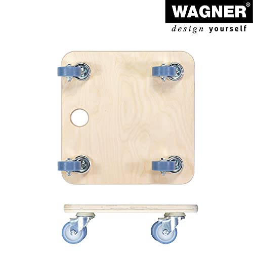 WAGNER Transportroller Transporthilfe I Möbelroller aus Schichtholz 29 x 29 x 8,5 cm, Tragkraft 250 kg I Möbelhund für Umzüge I Rollbrett für Möbel I softe Rollen & Aufhängeloch I FSC® I Made in DE