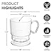 Party Essentials 8-Ounce Hard Plastic Tea Mugs/Coffee Cups with Handles, 40-Count, Deluxe Clear