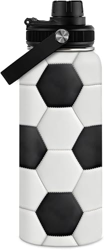 Miniatura 28 de Botella de agua de béisbol de 32 oz - Botellas deportivas de acero inoxidable aisladas con tapa - Regalo de béisbol para hombres, jugadores,