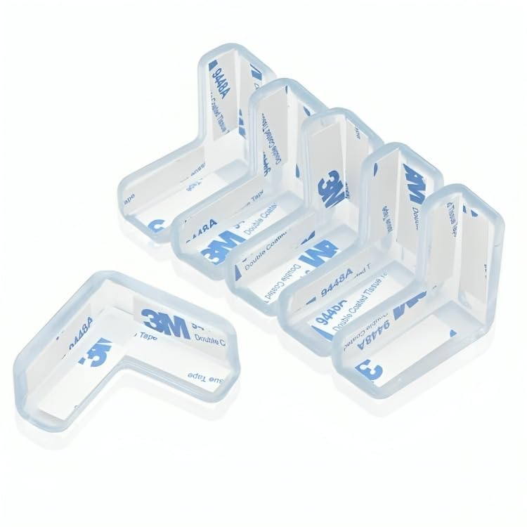 SYGA Set of 4 Transparent Children's Baby Strip Safety Table, Bed Corner Gaurd Baby Proofing Corner Protector (Transparent LShape Corner)
