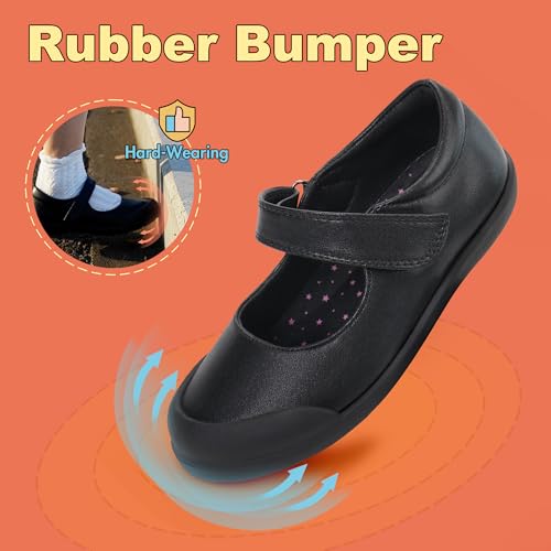 Tobfis Girl's Strap Mary Jane Flats Durable School Uniform Dress Shoes (Toddler/Little Kid/Big Kid/Youth)3