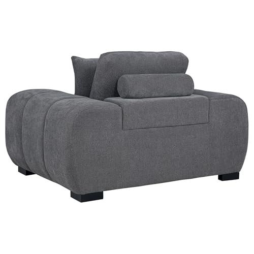 Sillón tapizado gris con respaldo reversible y brazos miniatura 4