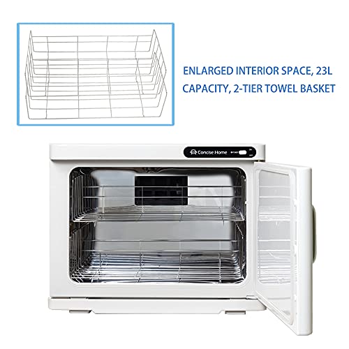 Sanqiao Handtuchwärmer & UV Sterilisator 2-in-1 | 23L Elektrischer Handtuchheizer mit 2 Etagen, Ideal für Salon, Friseur, Hotel & Haushalt, Weiß