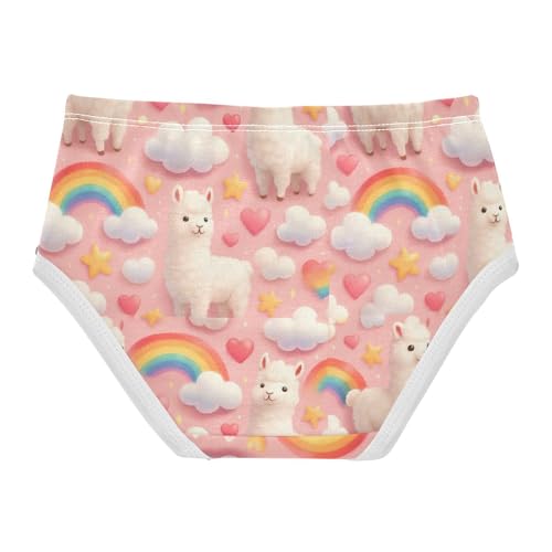 Joisal Girls Underwear Toddlers 2t Cotton Little Girl Panties Durable Kids Undies Briefs Cute Llamas Rainbow Cloud Pink2