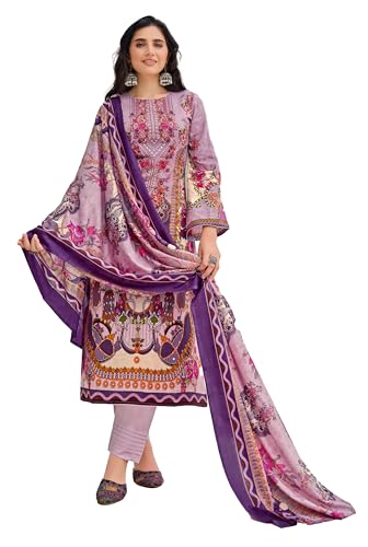 DRAVINAM Trends Lawn Cotton Pakistani Embroidered Suit Dress Mate...