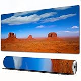 EOMKSE Mauspad Verlängertes großes Mauspad Schreibtischauflage,genähte Kanten Mauspad,Gummibasis,Monument Valley im Wilden Westen Historische amerikanische Länder und Sky Phot,Gaming-Mauspad,40x75 cm