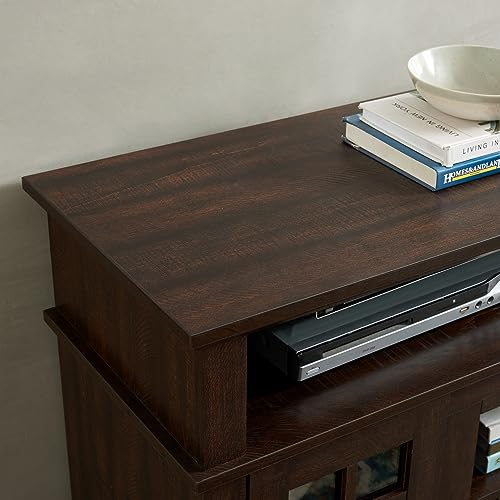 Sunlifer HK-YLTS-9204 58 Inch Farmhouse Entertainment Center: Espresso Wood Tv Stand thumb #5