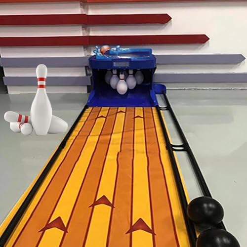 Image of LPLYAA Family Bowling Game, Electronic Bowling Alley Game, Indoor Bowling Ball Sports Game Console, with LED Scoreboard, for Children and Adults Interactive Game(2m)