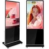 PWR4GTR 43 Inch Digital Signage, FHD 1080P Commercial Interactive Kiosk Floor Standing Android Totem Indoor Advertising Display with 500 Nits High Brightness, 2+32GB, Non-Touch