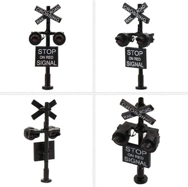 AEPRO - 1 Unit N Scale Model Railroad Crossing Signals LED Head 1:160 Model Traffic Singal and Circuit Board Flasher JTD150RP (Two heads)