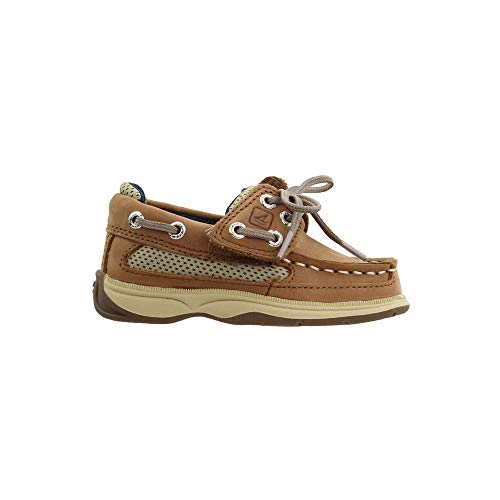 Image of Sperry Lanyard Alternative Closure Boat Shoe, Dark Tan /Navy, 12 Unisex Little Kid