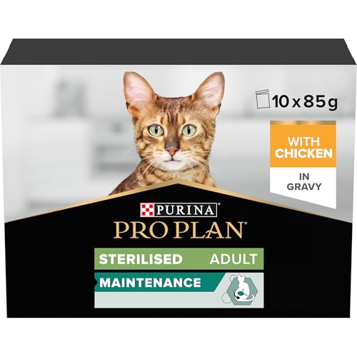 Purina Pro Plan Sterilised Adult Wet Cat Food Chicken in Gravy Multipack 10 x 85g