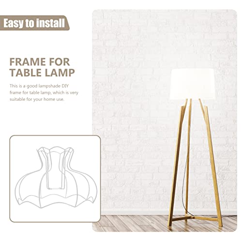 Image of OSALADI European Style Diy Lampshade Frame with E27 Socket Lamp Shade Bracket for Table Lamp Metal Light Support Stand for Home and Restaurant Lighting Projects 11.41X11.41X7.95 Inches